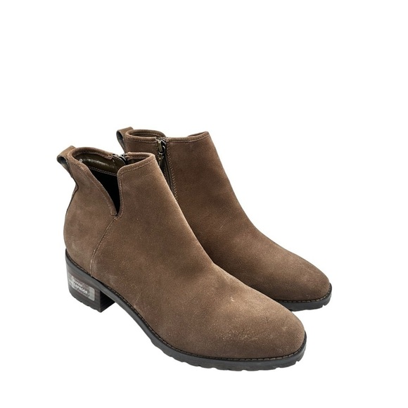 Blondo Sawyer Dark Taupe Suede Bootie 8 - Picture 1 of 6